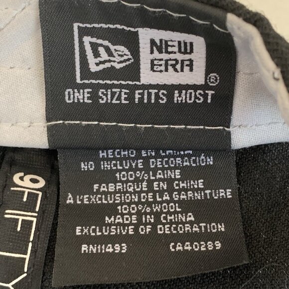 Raiders New Era 9Fifty NFL Snapback Cap Black Embroidered White Spellout Logo - Picture 5 of 11